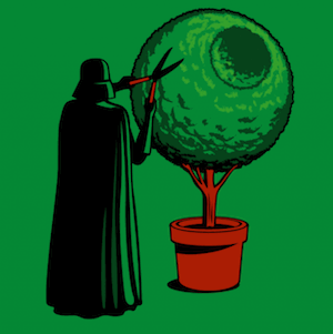Our mate Darth undertaking some topiary
